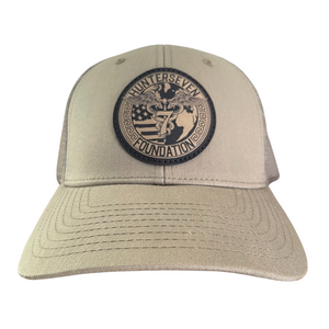HunterSeven Leather Logo Trucker Hat