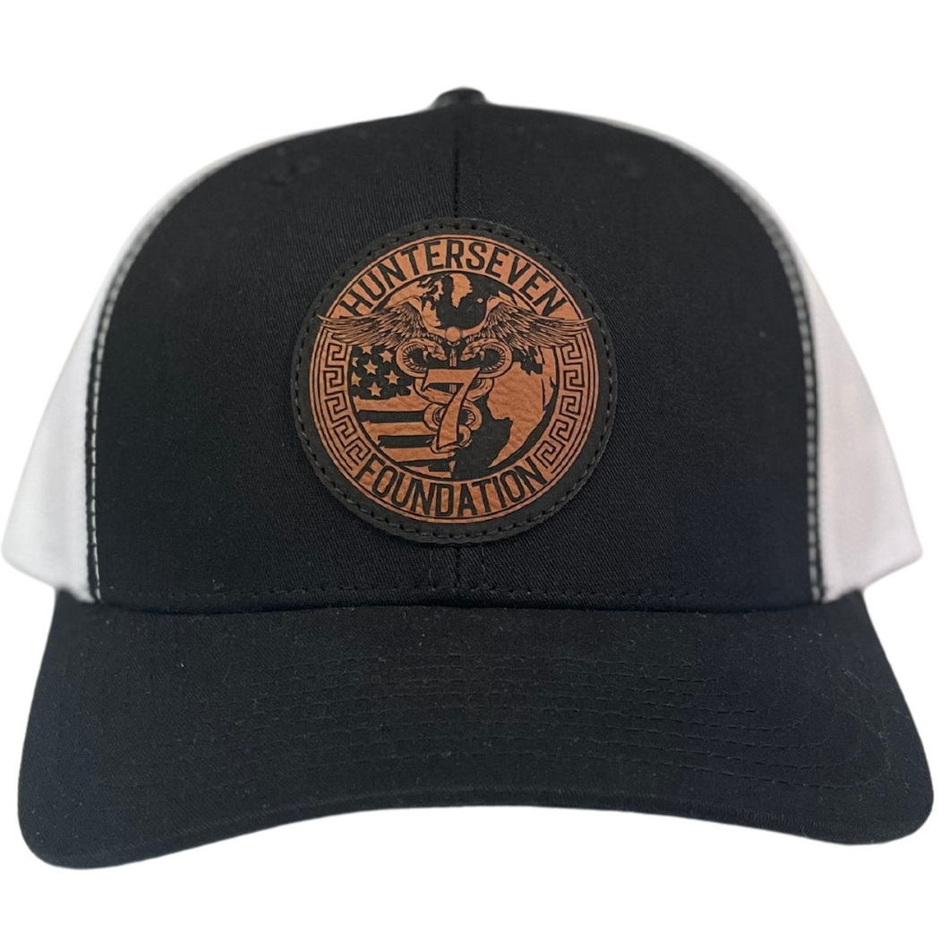 HunterSeven Leather Logo Trucker Hat